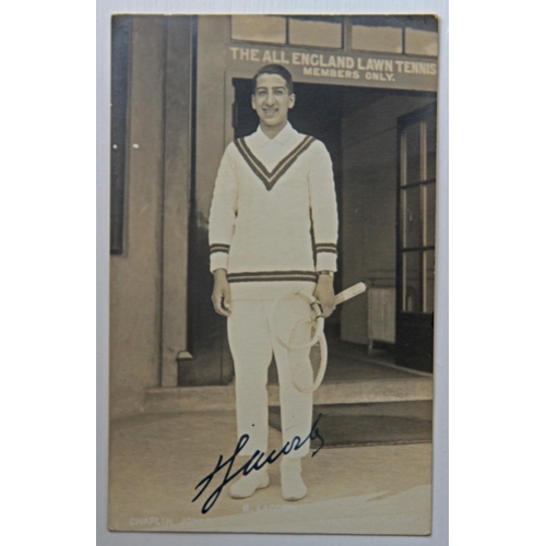 49 - Jean Rene Lacoste Signed Chaplin Jones Postcard A Chaplin Jones postcard featuring Jean Rene Lacoste... 