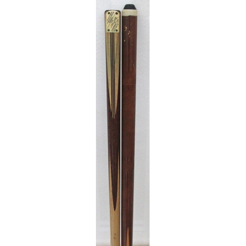 61 - Sydney Smith The Champion Cue 1947-48-49 PLUS Vintage Snooker Cue in Original Metal Cue Case PLUS an... 