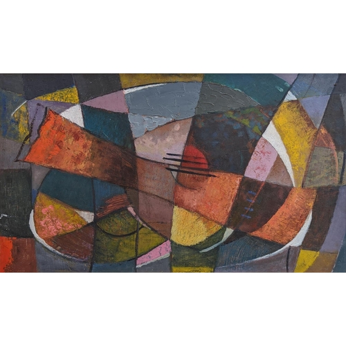 122 - Large oil on board of cubist mandolin by Sylvia Forster (1903-1993). Born in Liverpool Forster studi... 