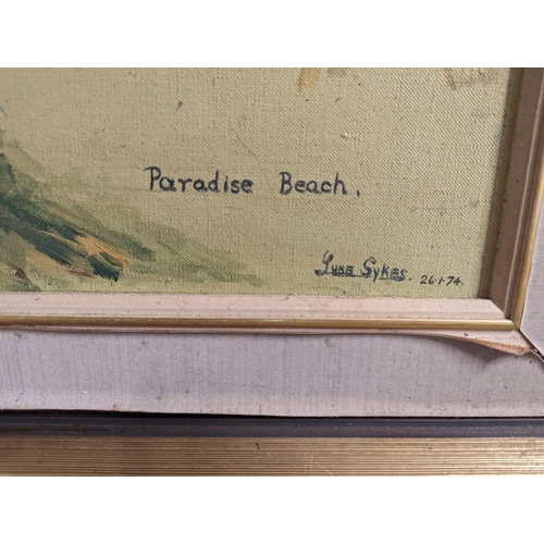 147 - Oil on canvas portrait of racing horse Paradise Beach by famed equestrian artist Luke Sykes signed &... 