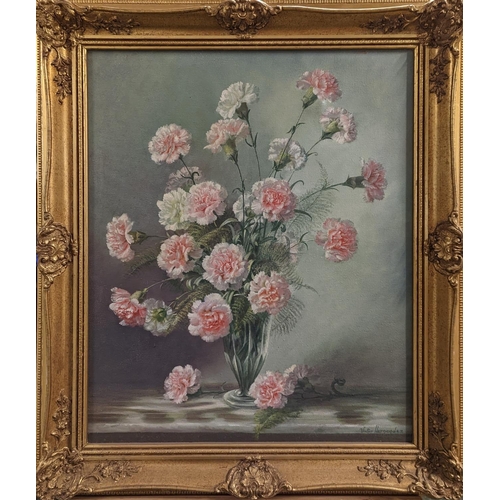 151 - Victor Hernandez, 20th Century oil on canvas, still life vase of flowers, signed to bottom right 73 ... 