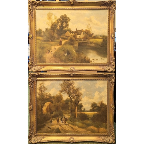 152 - Charles Vickers (early 20th century), 2 Countryside scenes, oil on canvas, Signed lower right, 89 x ... 