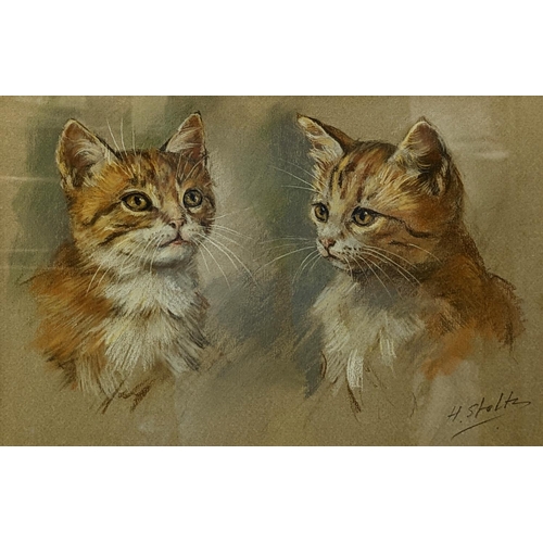 161 - Pastel study of a kitten by famed feline artist Heinrich Stoltz (b1900), signed H.Stoltz to bottom r... 