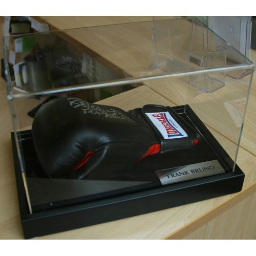 45 - A Frank Bruno personally signed Lonsdale boxing glove in presentation case.