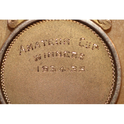 27 - Northumberland Football Association Amateur Cup Gold Winners Medal 1934-35 Swan Hunters beat Alnwick... 