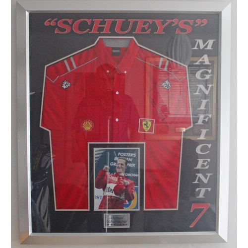 36 - Michael Schumacher signed memorabilia display titled 