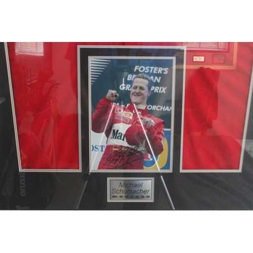 36 - Michael Schumacher signed memorabilia display titled 