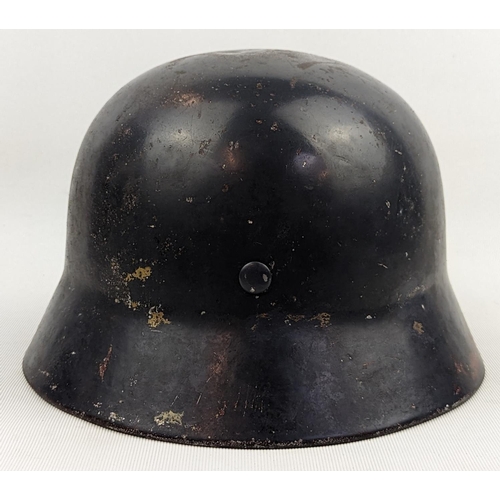 180 - WW2 German Luftwaffe M42 Helmet & Liner marked 55 to interior - rubbing to Decals