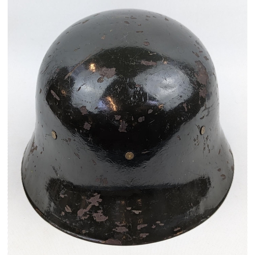 181 - WW2 German Third Reich Helmet in Khaki with Leather liner and chin strap