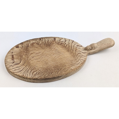 201 - A Robert ''Mouseman'' Thompson Oak Chopping Board, with carved mouse signature, 37cm in Length