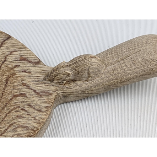 201 - A Robert ''Mouseman'' Thompson Oak Chopping Board, with carved mouse signature, 37cm in Length