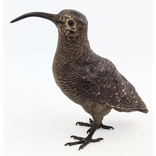 204 - An early 20th century Austrian cold painted bronze model of a woodcock or curlew attributed to Franz... 