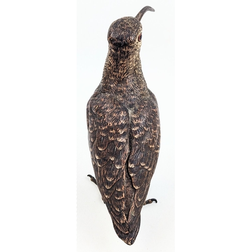 204 - An early 20th century Austrian cold painted bronze model of a woodcock or curlew attributed to Franz... 