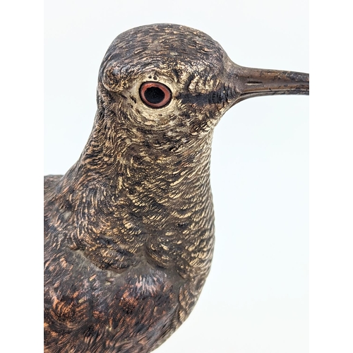 204 - An early 20th century Austrian cold painted bronze model of a woodcock or curlew attributed to Franz... 