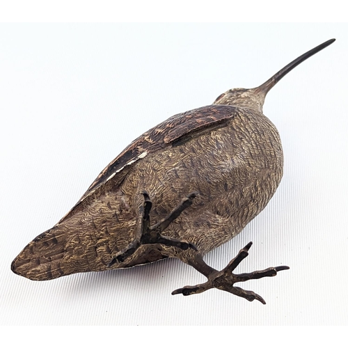 204 - An early 20th century Austrian cold painted bronze model of a woodcock or curlew attributed to Franz... 