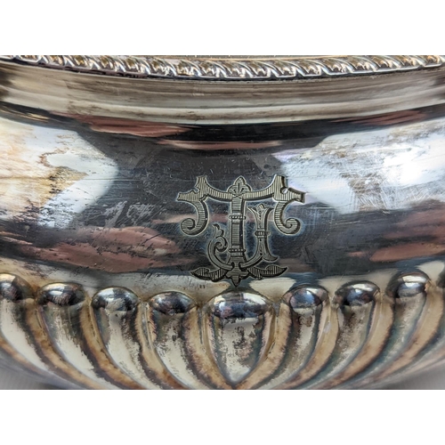 230 - Early 20thC 3 Piece Silver Tea Set Monogrammed T J By Harrison Brothers & Howson (George Howson) She... 