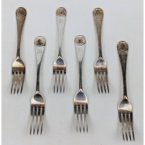 237 - Set of 6 Silver Dinner forks by Garrard & Co Ltd London 1908 450g total weight