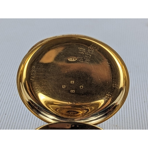 265 - Hogg & Shaw of 52 Market Street, Manchester 18ct Gold Pocket watch with roman numeral dial 115g tota... 