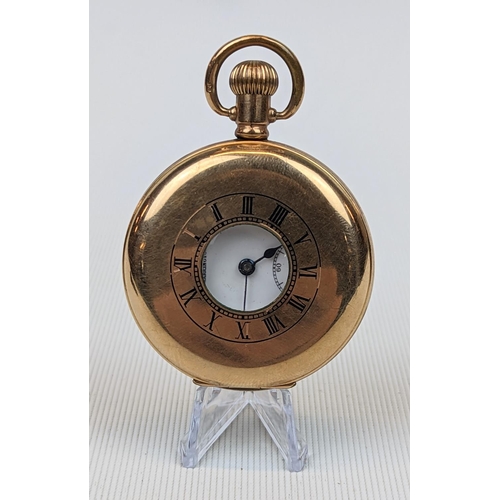 268 - 'Tenbridge' Hallett Washington gold plated pocket watch 50mm in Diameter