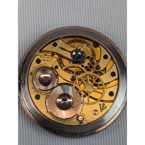 269 - Longines 9834 Military pocket watch, Swiss Made, 16 Jewels, 5759834. In a working condition. 52mm in... 