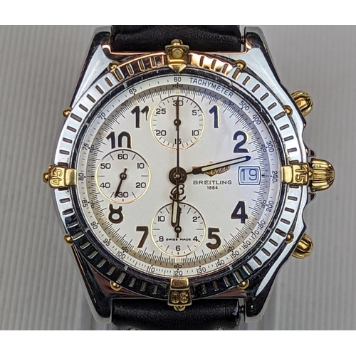 288 - Breitling Chronomat B13050.1 on Leather strap 38mm case on Leather strap