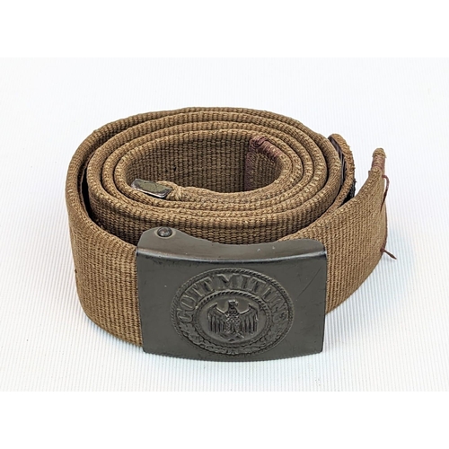 187 - WW2 German Army Webbing belt and buckle dated 1942