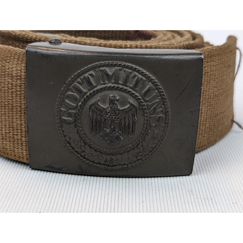 187 - WW2 German Army Webbing belt and buckle dated 1942