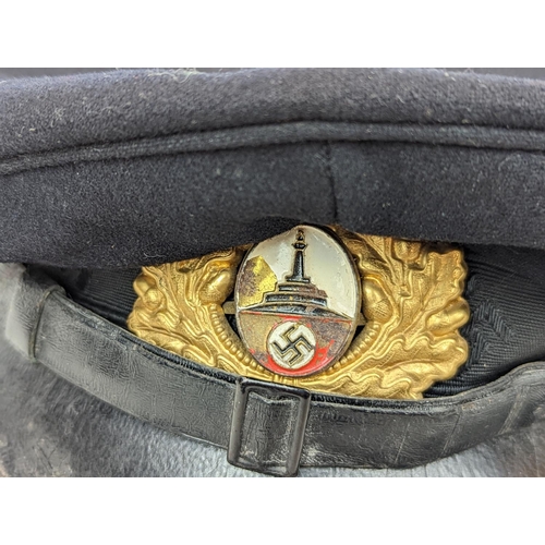 190 - German Third Reich D.R.K.B Cap, original label to inside liner band in good condition with no moth