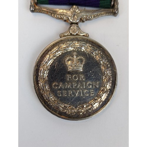 191B - GSM Rarer Malay peninsula clasp named to L4254410 Sgt A F Thomson RAF mounted as worn