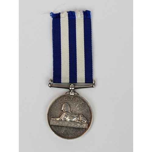 191C - Victorian Egypt medal no date named M Gilbert LDG SEAMAN HMS Serapis a Nile troopship naming clear b... 