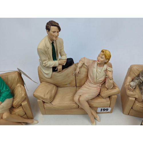 199 - Trio of Interesting Capodimonte 1980s figures. Tallest 24cm in Height