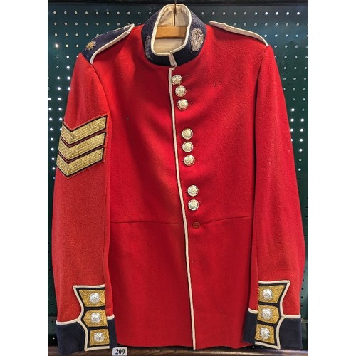 188 - British Army Scots Guards Jacket Tunic with Silvered Thread and later buttons