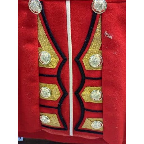 188 - British Army Scots Guards Jacket Tunic with Silvered Thread and later buttons