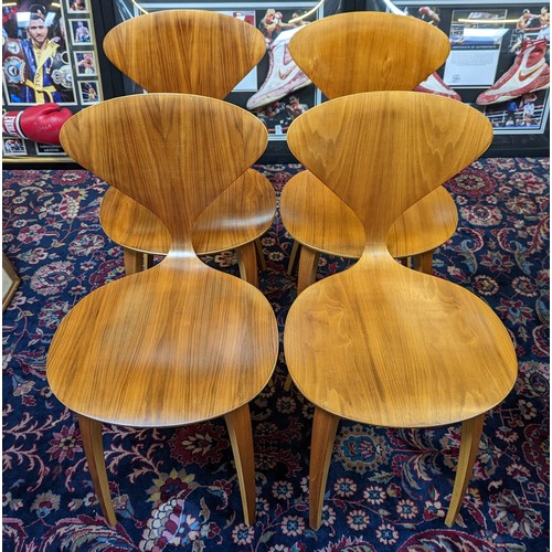 228 - Norman Cherner (1920-1987), set of four 1958 moulded plywood side chairs in the style of Vitra.