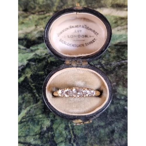 240j - Ladies 18ct 5 stone Diamond ring estimated 0.50ct total weight G/H Si. 2.8g total weight