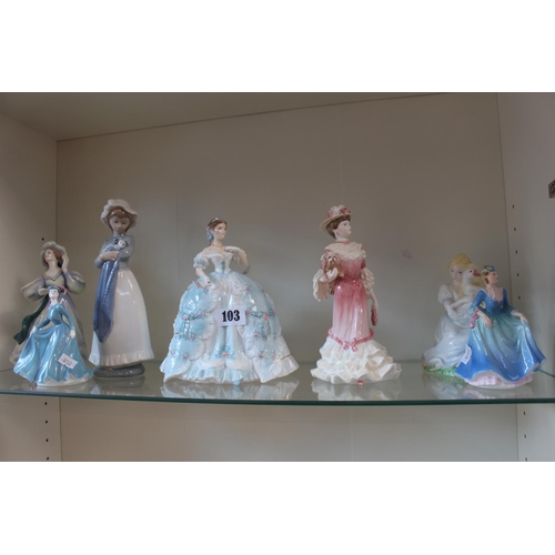 103 - Colelction of assorted Royal Worcester, Royal Doulton and Nao figurines (7)