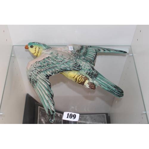 109 - Large Goldscheider Parrot wall plaque with marks to back