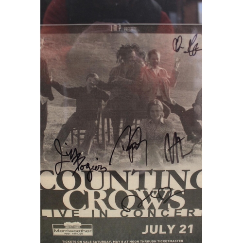 11 - Counting crows framed poster - live in concert signed July 2021. 42x 37cm total size