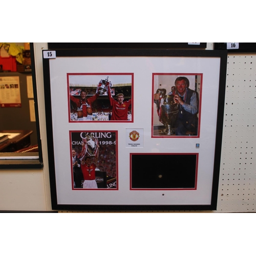 15 - Manchester United 1999 treble winning video display presentation. Serial MUFC127754 x 57cm total siz... 