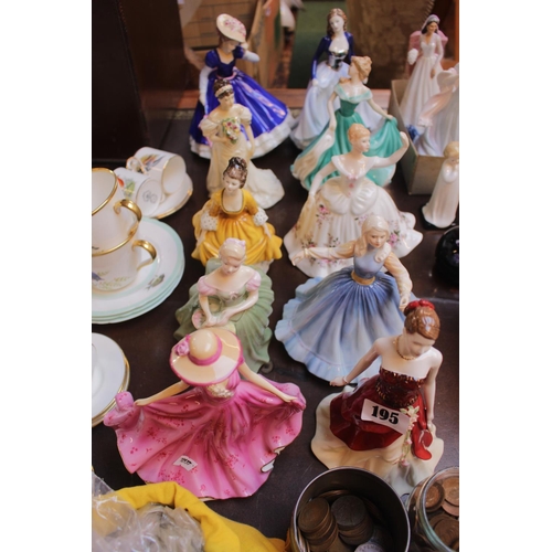 195 - Collection of 10 Royal Doulton Figurines inc. Emily, Jennifer etc