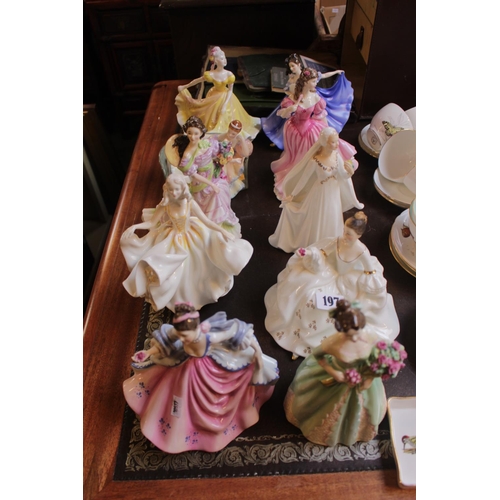 197 - Collection of 10 Royal Doulton Figurines inc. Happy Birthday, My Love etc