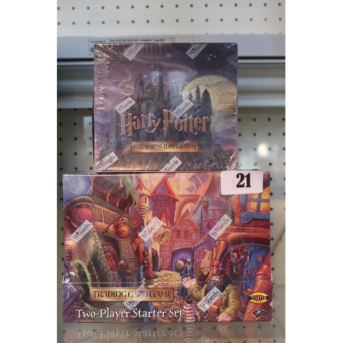 21 - Harry Potter Trading Card Game, two-player starter set and Harry Potter Box 36 Cards (Estampas Ilust... 