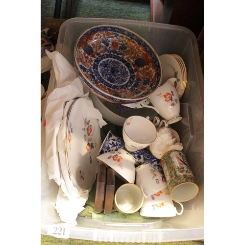 221 - Collection of assorted ceramics inc. Blue & White Sleeve vase, Pair of Cantonese Vases etc