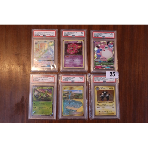 25 - PSA Graded 2019 Pokemon S&M card, Brooklet Hill, 2019 Pokemon Sun & Moon card, Wigglytuff GX, 2015 P... 