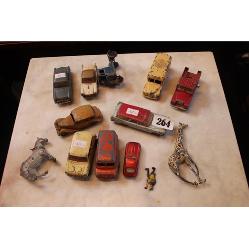 264 - Collection of assorted Playworn Dinky & Corgi Vehicles