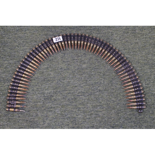 271 - Belt of 60 machine gun bullets inert