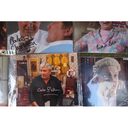 50 - Seven Signed Only Fools and Horses Cast Photographic Prints, 3 with COAS Ken MacDonald, John Sulliva... 