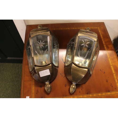 554 - Pair of Lime House Light Co lamps