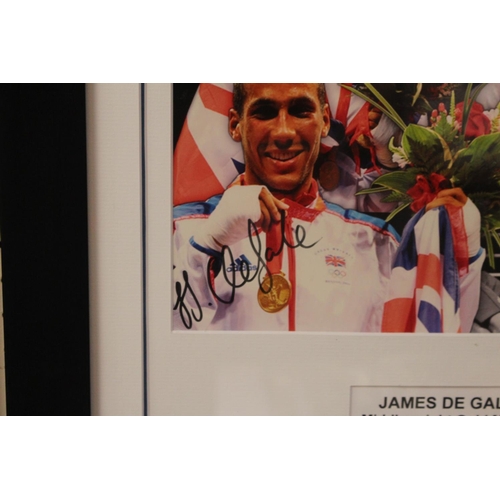 25 - James De Gale Middle weight gold medal signed photograph Beijing 2008 with COA Allstars. 47 x 64cm t... 