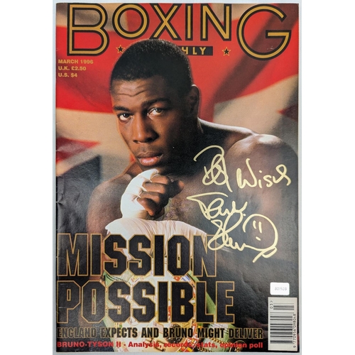 101 - Boxing Monthly Magazine March 1996, signed by Frank Bruno 5th King Memorabilia Certificate of Authen... 